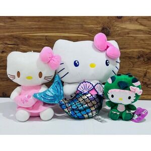 SANRIO Hello Kitty Fiesta plush lot 3 rainbow mermaid love green dragon new tags